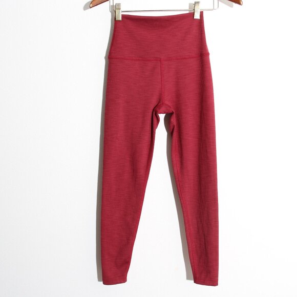 Beyond Yoga Heather Rib High Waisted Midi Leggings Rosewood Red Size Small - Picture 2 of 16